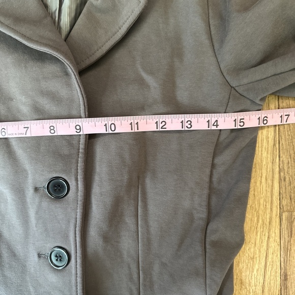 Anthropologie Piko 1988 Gray Blazer L Cotton Casual 3-Button‎ Chic - Picture 3 of 9
